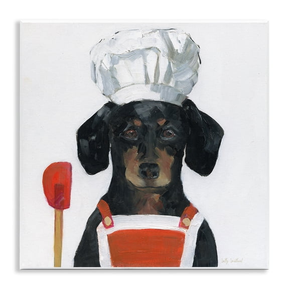 Stupell Industries Kitchen Chef Dog Animals Painting Unframed Art Print Wall Art, 12 x 12