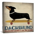 thumbnail image 1 of Global Gallery's 'Dachshund Longboards' By Ryan Fowler Stretched Canvas Wall Art, 1 of 1