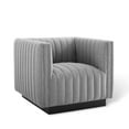 thumbnail image 3 of Modway Conjure Tufted Armchair Upholstered Fabric Set of 2 in Light Gray, 3 of 8