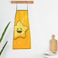 thumbnail image 5 of Zufioo Happy Cartoon Star Print Tie-up Apron, Unisex Kitchen Apron - Oil-proof, Stain-proof and Waterproof, Suitable for Restaurants and Service Industries-One Size, 5 of 9