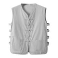 thumbnail image 7 of Daolelai Men's Cotton and Linen Tang Suit Vest, 7 of 7