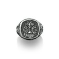 thumbnail image 4 of Eucharist Holy Communion, Sterling Silver Square Signet Ring, Mens Christian Rings, Catholic Gift for Women, Religious Friend Gift, Men Ring, 4 of 5