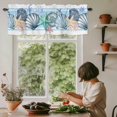 thumbnail image 5 of Marine Life Window Valance Curtain Starfish Shell Ocean Coral Rod Pocket Short Curtain for Living Room, Bedroom & Kitchen Window Decor 42x18in, 5 of 8