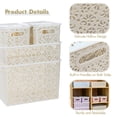 thumbnail image 5 of ANMINY Stackable Lace-Design Plastic Storage Bins with Lids, Beige, 4 Piece Set, 5 of 6