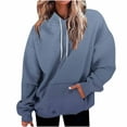 thumbnail image 3 of YOIAVAIOY Womens Lightweight Drawstring Hoodies Gradient Color Hooded Sweatshirt Fashion Athletic Pullover Hoodie with Kangaroo Pocket Blue M, 3 of 5