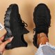 thumbnail image 2 of Zapatillas De Running Tejidas Voladoras De Color Sólido Para Mujer, Zapatillas Casuales Cómodas Con Cordones, Calzado De Moda Para Mujer, 2 of 3