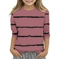 thumbnail image 2 of Antinious Casual Shirts for Kids,Toddler Winter Short Sleeve Tops Blouses,Boys Shirts Interest Stripe Print Tshirt 3/4 Sleeve Funny Graphic Tshirts 3-12 Years,Pink,130, 2 of 5
