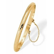 PalmBeach Jewelry Etched Bangle Bracelet in 18k Yellow Gold Over .925 Sterling Silver 7" Length