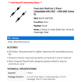 thumbnail image 2 of Front Axle Shaft Set 2 Piece - Compatible with 2002 - 2006 GMC Envoy XL 2003 2004 2005, 2 of 2