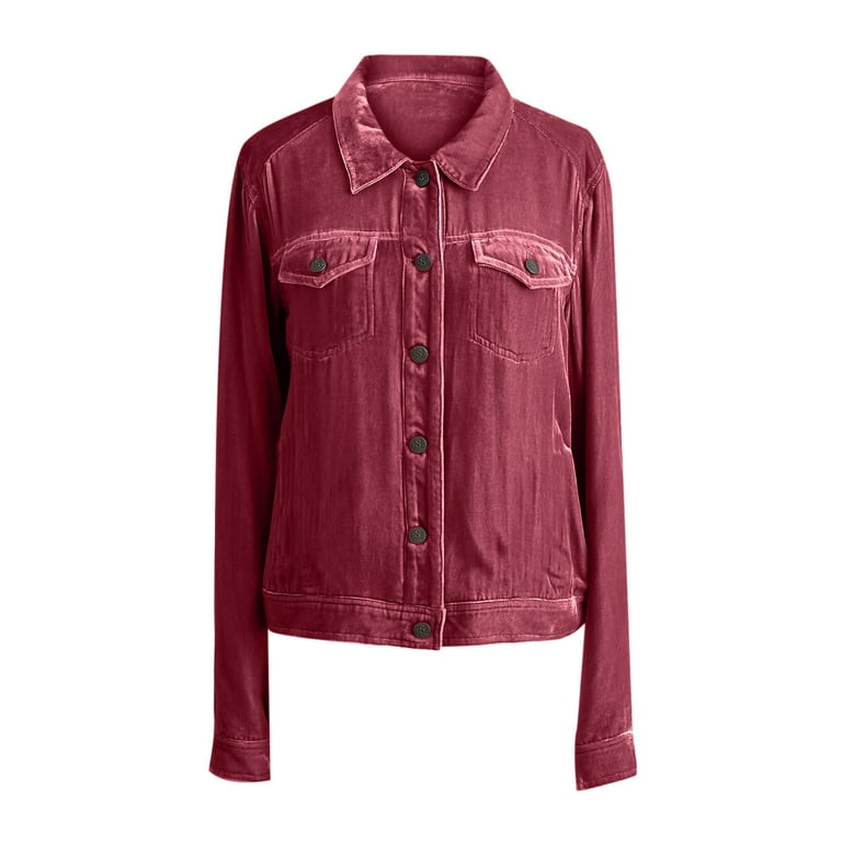 Velvet trucker shop jacket womens