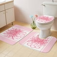 thumbnail image 2 of Eucalyptus Pink Bath Mat 3 Piece Bathroom Rug Set, Stripes Bottle Flower Cactus Plant Non Slip Bath Rug Contour Mat and Toilet Lid Cover, Absorbent Shower Mats Soft Bath Rugs and Mats Sets, 2 of 8