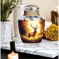 thumbnail image 7 of JAGASY Deer Handcrafted Urn for Husband - Brown Large Urn for Ashes Adult Male - Forest Sunset Decorative Funeral Urns for Spouse - Memorial Cremation Urns for Wife - (10 Inch), 7 of 7