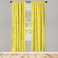 thumbnail image 3 of Ambesonne Yellow and White Curtains, Doodle Circles, Pair of 28"x84", Earth Yellow and White, 3 of 5