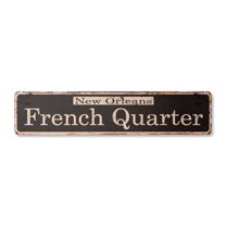 FRENCH QUARTER Vintage Aluminum Street Sign nola cajun creole jazz New rustic metal tin | Indoor/Outdoor |  30" Wide