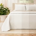 thumbnail image 6 of Bare Home Quilt Set - 3 Piece - Diamond Stitched Bedspread Coverlet - Full/Queen, White, 6 of 8