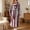 Gray, variant on Womens Striped Fluffy Robe Long Plush Bathrobes Fuzzy Warm Cozy Thick Loungewear Maxi Robe Red Free Size