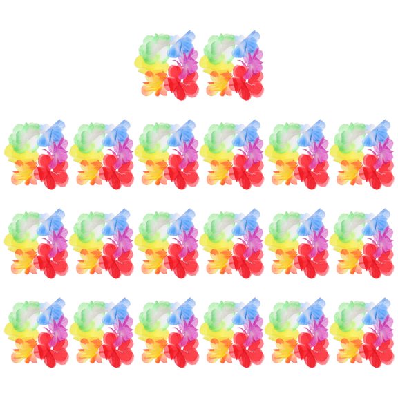Raindrops 10 Pairs Flower Bracelet Leis Elastic Wristband Plastic Hand Decoration Adults Travel