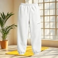thumbnail image 6 of Xaqiouau Girls Cuffed Jogger Sweatpants Relaxed Fit Elastic Waist Kids Sport Pants with Zip Pocket Solid Color Casual Trousers Fall Winter School Activewear White 160, 6 of 6