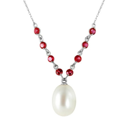 Galaxy Gold 14K Solid Gold 5 Carat Natural Pearl Pendant Necklace for Women - White Gold Fine Jewelry