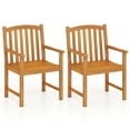 thumbnail image 1 of Gymax 2PCS Outdoor Dining Chairs Acacia Wood Slatted Patio Chairs w/ Inclined Backrest, 1 of 7