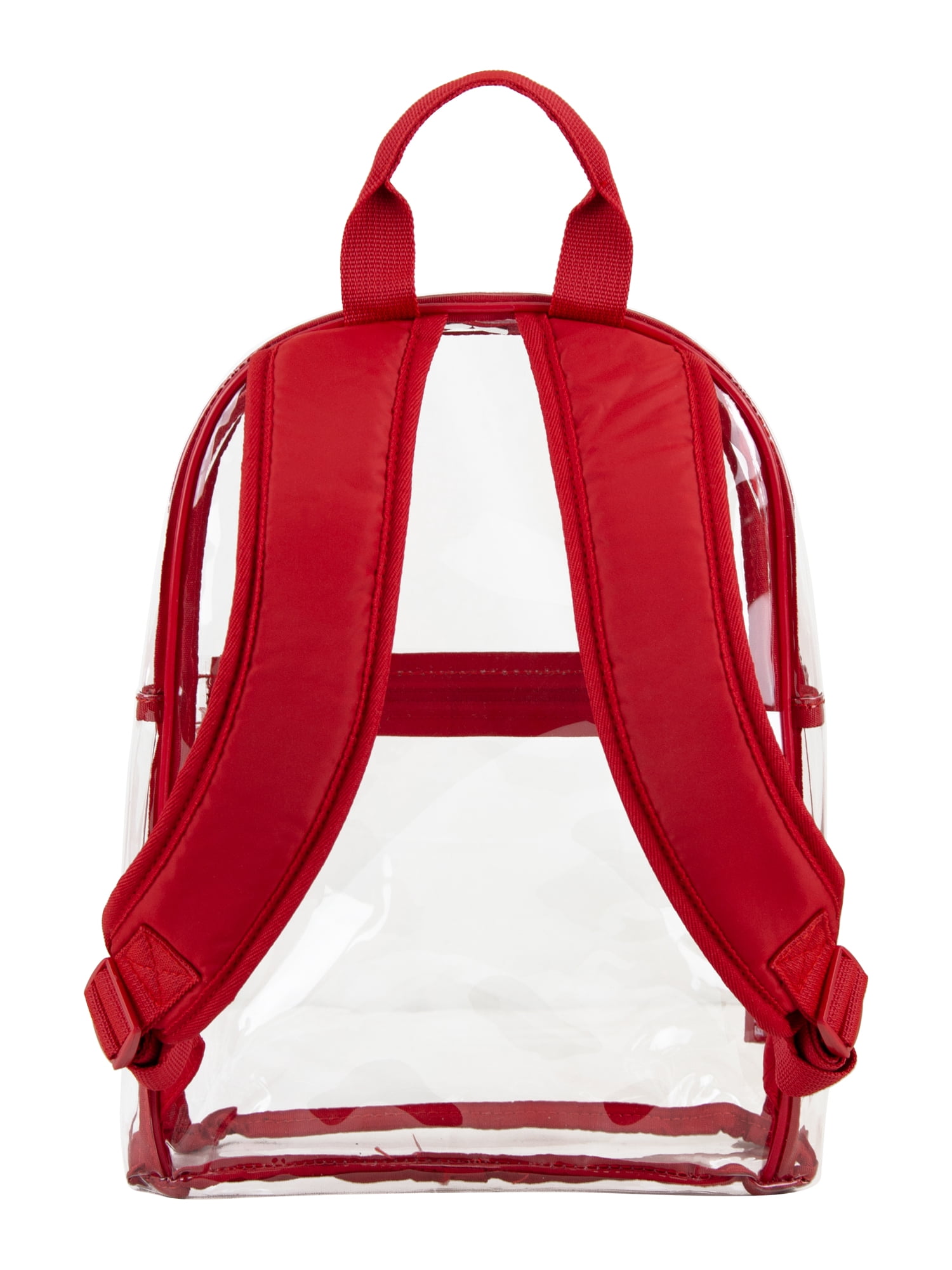 Eastsport Unisex Clear Mini Dome Backpack, Red Trim