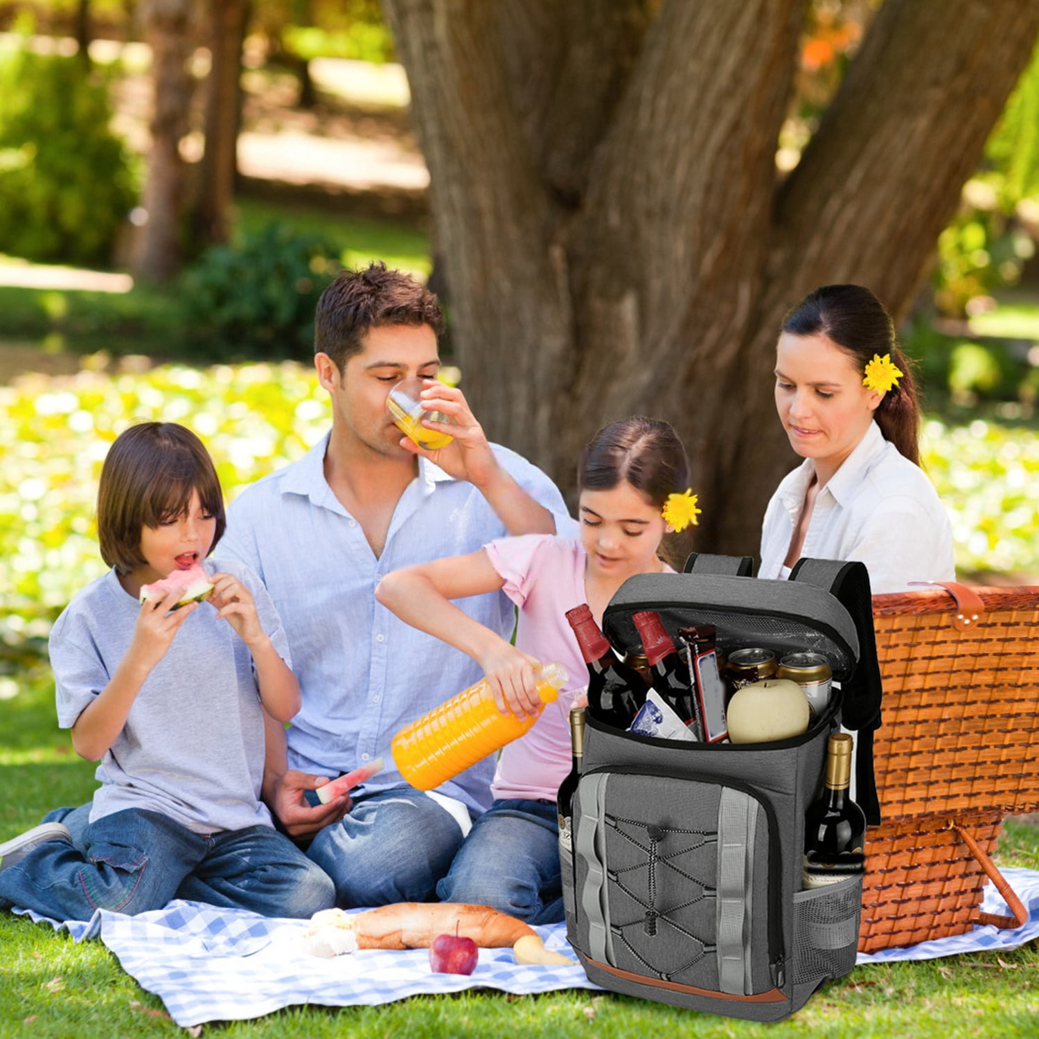 Cooler Backpack 36 Can, Leakproof Insulated Cooler Backpack with 25L/6.6Gal for Picnic Camping Beach Hiking Fishing Travel