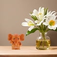 thumbnail image 2 of ColoMX Estatua de elefante de madera tallada a mano, escultura animal para decoración del hogar, textura de madera natural, modelo animal tallado para sala de estar, dormitorio y oficina., 2 of 8