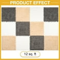 thumbnail image 5 of 12 Pcs Plush Interlocking Carpet Tiles, Non-Toxic Shaggy Foam Carpet Tiles for Toddler Baby, Anti-Slip, EVA Foam Interlocking Tiles for Floor, Nursery, Playroom, Grey, 5 of 7