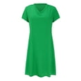 thumbnail image 3 of Charmgo Summer Dresses for Women, 2024 Women Summer Feminino Vestido T-Shirt Cotton Casual Plus Size Ladies Dress Midi Dresses for Women, Sundresses for Women 2024 Grass Green L, 3 of 8