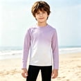thumbnail image 2 of Tisuna Kids Boy'S Long Sleeve Rash Guard Classic Crewneck Gradient Print Tops Teen Boys Daily Wear Sun Clothes Size 9-10 Years, 2 of 6