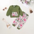 thumbnail image 2 of Happy Town Toddler Baby Girl Clothes 6M-4T Fall Winter Outfit Sets Long Sleeve Floral Sweatsuit Top and Sweatpants Infant Set, 2 of 7