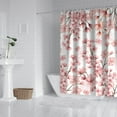 thumbnail image 3 of Romantic Wildflower and Bee Pattern Shower Curtain, 72x84, Rustic Country Botanical Decor with Hooks, 3 of 5