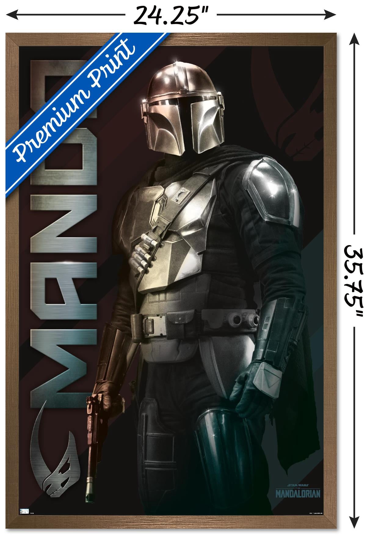 Star Wars: The Mandalorian - Name Wall Poster, 22.375" x 34", Framed