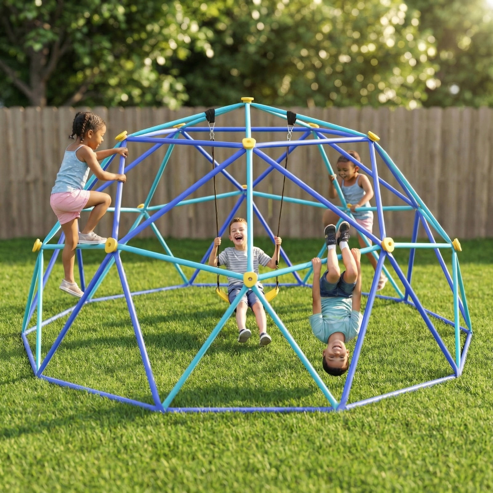 TABU Climbing Dome with Slide, Outdoor Jungle Gym for Kids