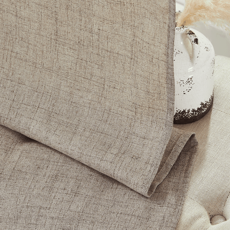 NICETOWN Linen Curtains for Bedroom, Light Filtering Privacy Window Drapes Rod Pocket Back Tab Neutral Farmhouse for Home Office, 52"x90", Burlap, Set of 2