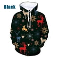 thumbnail image 4 of Sudadera con capucha con estampado de copos de nieve y renos de Feliz Navidad para hombres y mujeres, sudadera con capucha holgada de gran tamaño con estampado 3D para hombres, 4 of 5