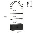 Arched Bookshelf, Bookcase with Doors Storage, 71 Inches Tall