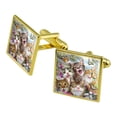 thumbnail image 1 of Cats and Butterflies Selfie Square Cufflink Set - Silver or Gold, 1 of 6