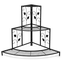 Kadyn Raised Garden Stand, Horticulture Flower Rack, Planter Shelf, 3 Tier Floral Corner Metal Plant Pot Rack