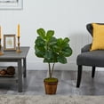 thumbnail image 3 of Nearly Natural 33" Fiddle Leaf Fig Artificial Tree in Basket, 3 of 4