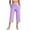 13A# Purple, variant on Huankd Capri Pants For Women Wide Leg Yoga Pants Plus Size Petite Pants High Waisted Dress Pants Loose Dressy Casual Cropped Pants Stretchy Summer Tummy Control Leggings With Pocket Beige M 19"
