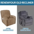 thumbnail image 4 of Golden linens One Piece Recliner Chair Cover, Fabric Stretch 4 Way Furniture Slipcovers with Remote Pocket, Furniture Protector, Fit Most Recliner Chairs, #JOLAN Taupe, 4 of 8