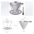 thumbnail image 4 of Flmtop Reusable Cone Honeycomb Pattern Stainless Steel Coffee Dripper Filter with Removable Cup Stand Brush, 4 of 7