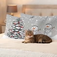 thumbnail image 3 of Grey Christmas Outdoor Waterproof Pillow Covers, Snowman Pine Tree Xmas Ball Snowflakes Decorative Rectangle Throw Pillowcase Sofa Cushion Sham for Patio/Couch/Chair, 20"x12" 2 Pack, 3 of 8