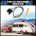 thumbnail image 2 of Unique Bargains 1 Set Car 5 Way Flat Trailer Wiring Harness Plug W/ 20 Inch Wire Trailer End Durable 5 Pin Male Connector Trailer Light Black, 2 of 7