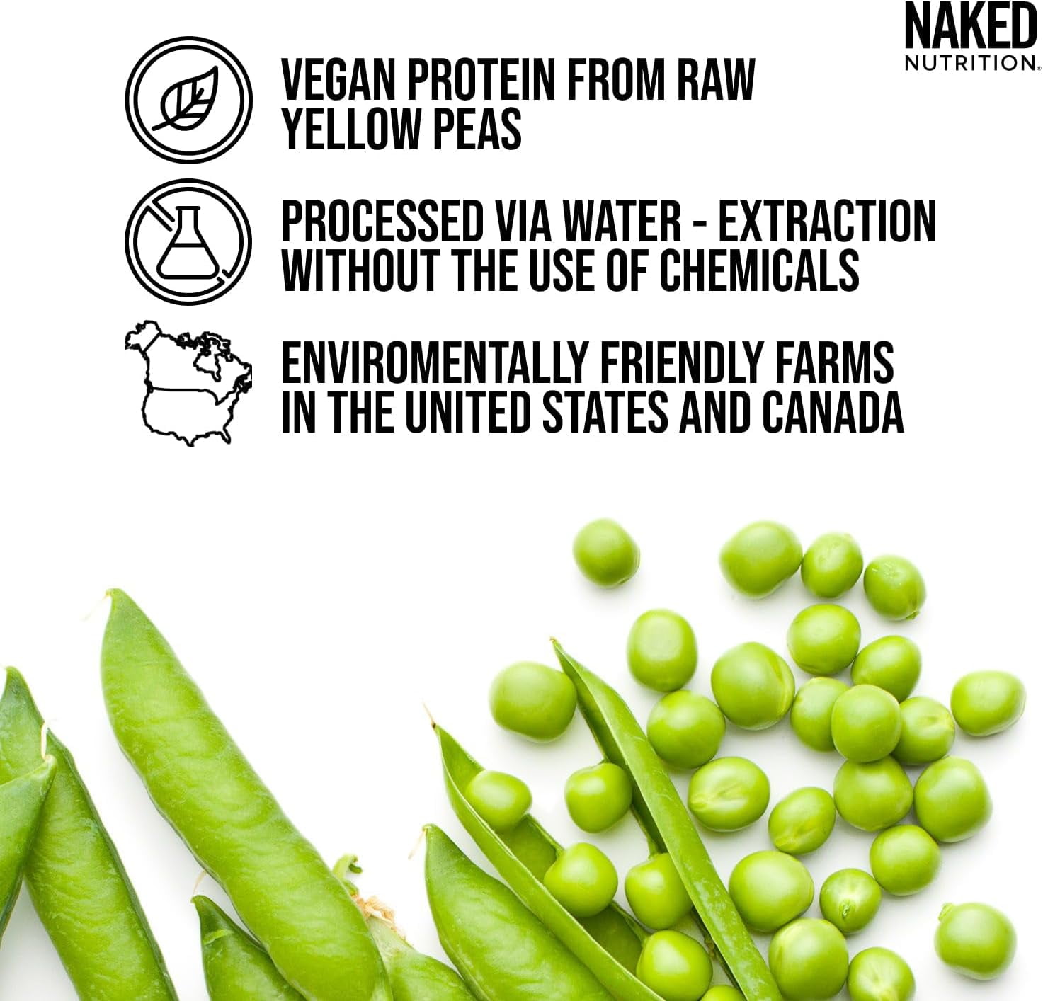 Naked Pea - 2LB 100% Pea Protein Powder from North American Farms - Unflavored Vegan Pea Protein Isolate - Plant Protein Powder, Easy to Digest - 30 Servings