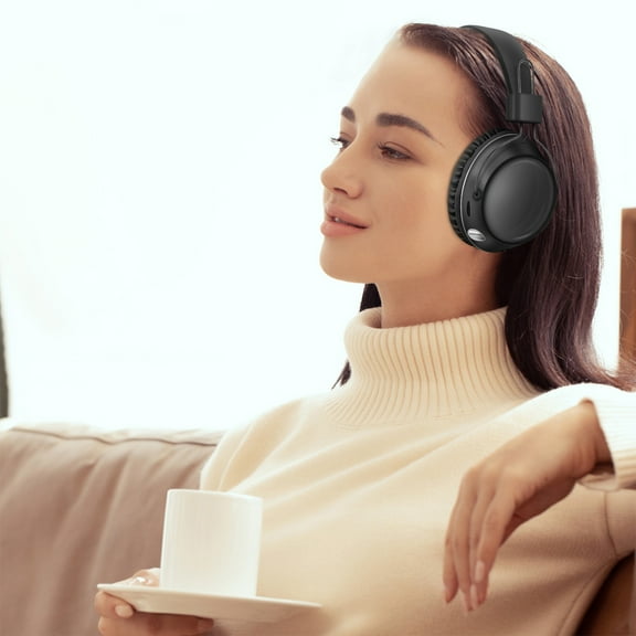 xjwjuw Bluetooth Tri-Mode Over-Ear Headphones, Wireless/Wired/SD Card Headphones with Bluetooth 5.1, 400mAh Battery & Soft Earmuffs, Foldable for Prolonged Wearing, Travel