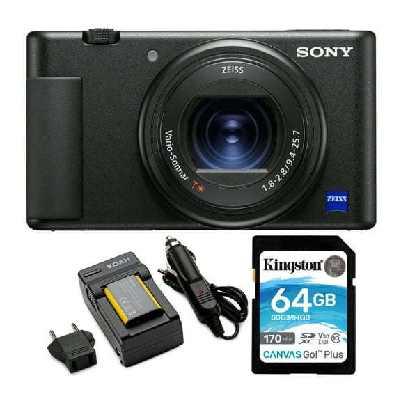 Sony ZV-1 Camera for Content Creators and Vloggers Koah Pro NP-BX1 Battery with Charger Bundle
