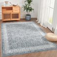 thumbnail image 1 of Rugking Area Rug 5X7 Persian Rug Vintage Indoor Thin Rug Soft Door Mat Grey Print Overdyed Boho Retro Floor Cover Farmhouse Washable Kitchen Bedroom, 1 of 6
