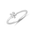 thumbnail image 3 of Mooneye 925 Sterling Silver Platinum Plated Tiny Flower Women Stackable Ring, 3 of 4